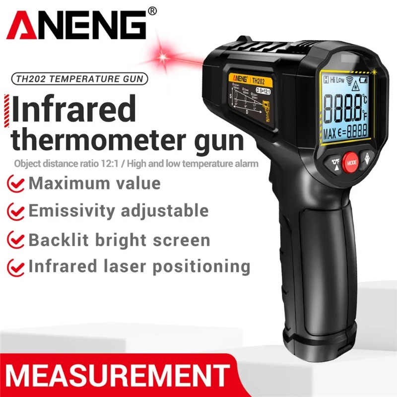 Industrial Laser Temperature - ANENG TH202 Termometri portatili industriali Test