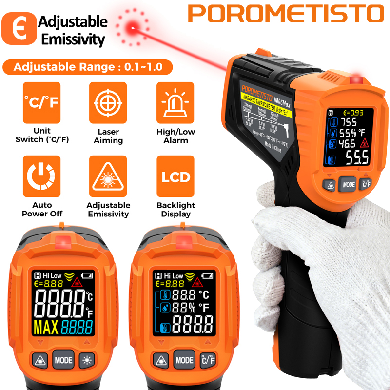 Industrial Laser Temperature - Termometro a Infrarossi -50~380°C, Misuratore Digitale