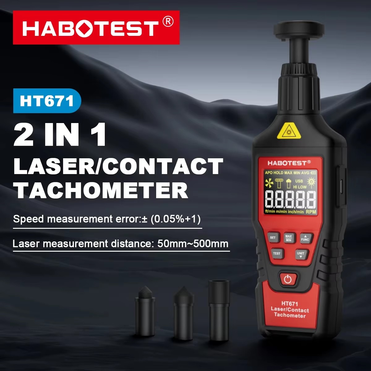 HABOTEST HT671 Tachimetro Digi - Industrial Laser Tachometer recensione e prezzo