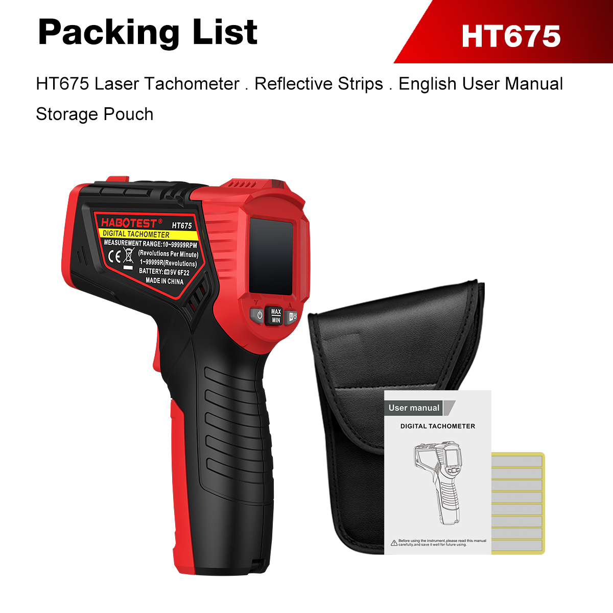 HABOTEST HT675 Tachimetro Lase - Industrial Laser Tachometer recensione e prezzo