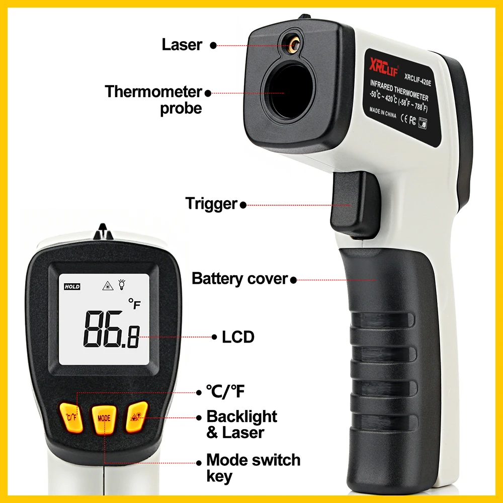 XRCLIF Termometro a infrarossi - Industrial Laser Temperature recensione e prezzo