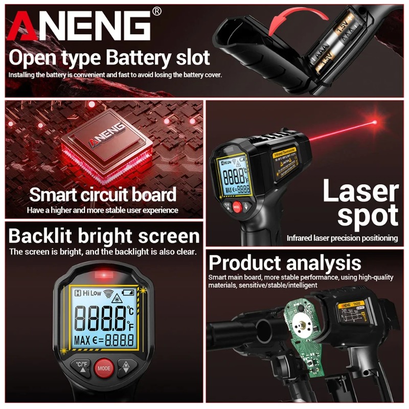 ANENG TH202 Termometri portati - Industrial Laser Temperature recensione e prezzo